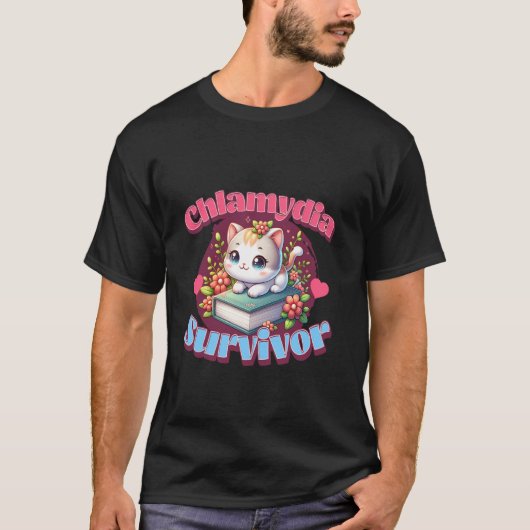 猫好きが発禁にしたクラミディアの生き残り Tシャツ (正面)