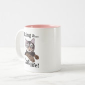 猫好きさんに贈るユーモア ツートーンマグカップ (正面左)