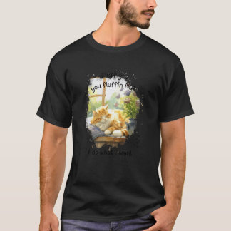猫好きさんフワフワして フワフワな赤毛の猫 Tシャツ