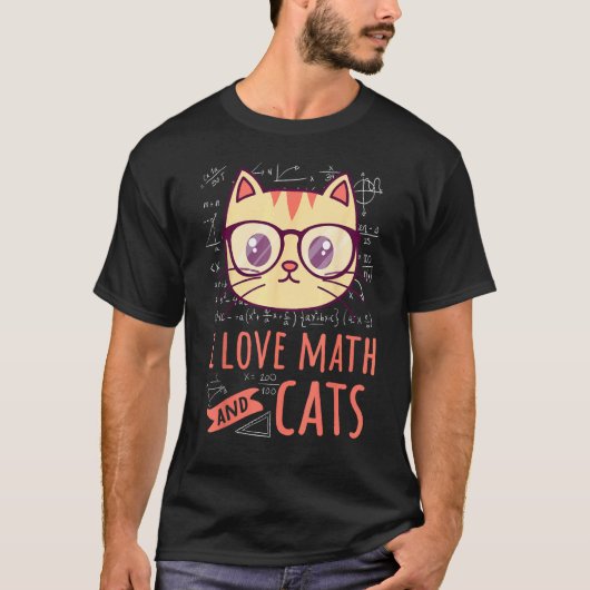 猫好きさん+数学好きさんのための数字と数学 Tシャツ (正面)