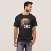 猫好きって言う犬レインボー犬 Tシャツ (正面フル)