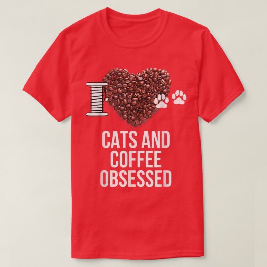 猫好きでハートC Tシャツ (デザイン正面)