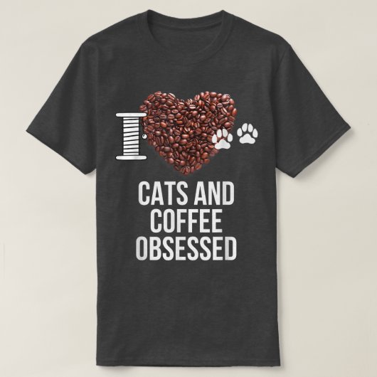 猫好きでハートC Tシャツ (デザイン正面)