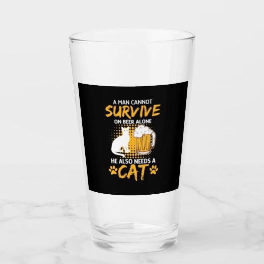 猫好きでビールと猫を飼っている人 タンブラーグラス (正面)