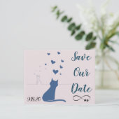 猫好きで日付はがきを保存する 案内ポストカード (スタンド正面)