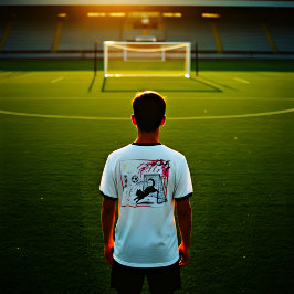 猫好きとサッカー愛好家のための遊び心あふれる黒猫サッカー Tシャツ
