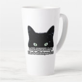 猫好きと子猫の飼い主のためのうんざり猫のミーム カフェラテマグ (右アングル)
