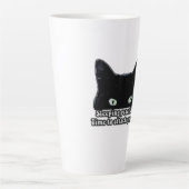 猫好きと子猫の飼い主のためのうんざり猫のミーム カフェラテマグ (正面)