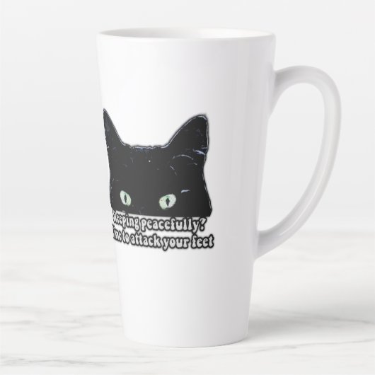 猫好きと子猫の飼い主のためのうんざり猫のミーム カフェラテマグ (右)