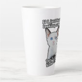 猫好きと猫の飼い主のための面白い怒った猫のミーム カフェラテマグ (正面)