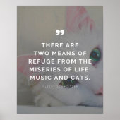 猫好きと音楽の恋人の感動的引用文 ポスター (正面)