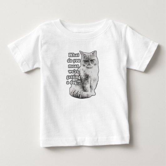 猫好きと飼い主のための面白い不機嫌な猫ミーム ベビーTシャツ (正面)