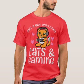 猫好きなだけの女子ゲーマー 可愛い女性ゲーマー G Tシャツ