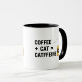 猫好きなカフェイン中毒者へのギフト マグカップ (正面右)