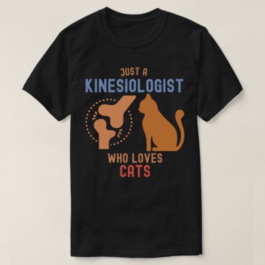 猫好きなキネシオロジスト Tシャツ (デザイン正面)