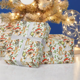 猫好きなテニスプレーヤーのためのクリスマステニス ラッピングペーパー