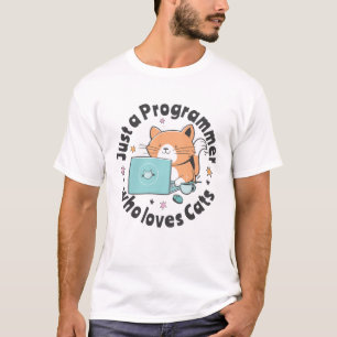 猫好きなプログラマー Tシャツ
