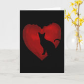 猫好きな人たちのバレンタインデーギフト カップルへ カード (黄色い花)