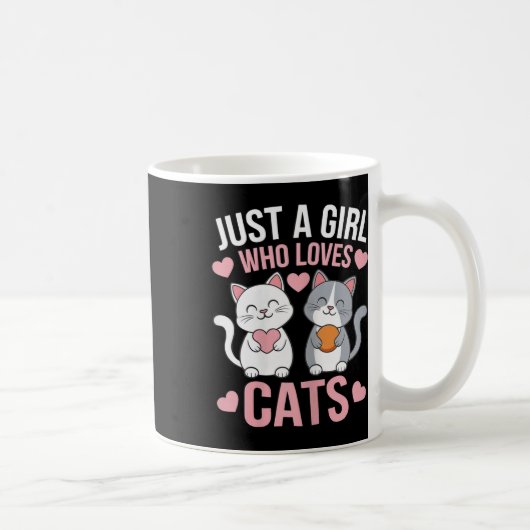 猫好きな女の子が可愛い猫L コーヒーマグカップ (右)