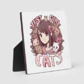 猫好きな女の子 フォトプラーク (正面)