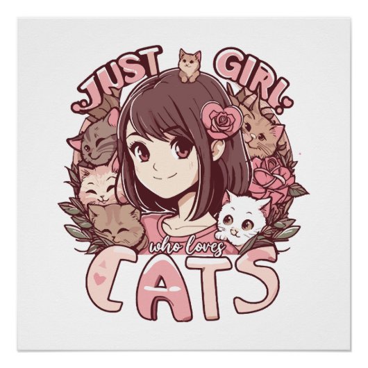猫好きな女の子 ポスター (正面)