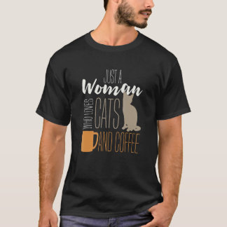 猫好きな女性のための猫のコーヒーマグカップ Tシャツ