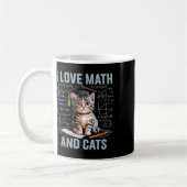 猫好きな数学好き 楽しい数学の先生 私は数学と コーヒーマグカップ (左)