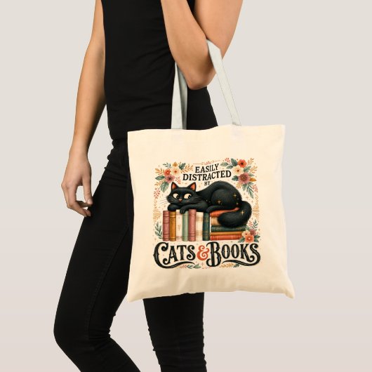 猫好きな本好きへのギフト, 可愛い猫グッズ トートバッグ (正面(商品))