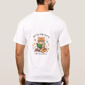 猫好きな本好きへのギフト Tシャツ (裏面)