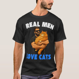 猫好きな本当の男性へのおもしろネコパパギフトデザイン Tシャツ