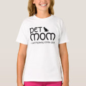猫好きな猫ママ ブラック ホワイト母の日 スクリプト Tシャツ (正面)