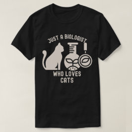 猫好きな生物学者、生物学専攻卒業 Tシャツ