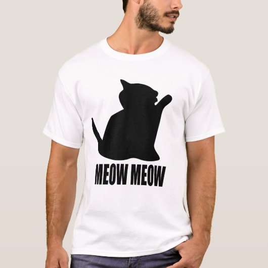 猫好きな男性のためのMeow Meow Tシャツ (正面)