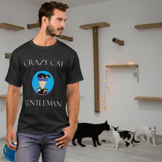 猫好きな紳士 Tシャツ