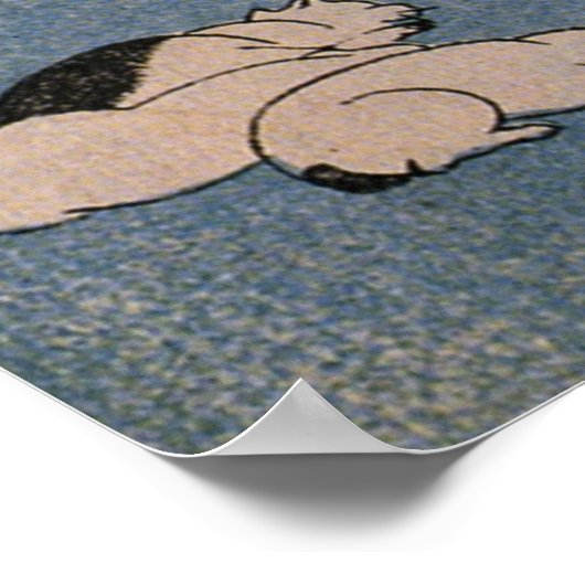 猫好きな絵師の自画像、国芳猫好き画家・国芳 ポスター (角)