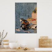 猫好きな絵師の自画像、国芳猫好き画家・国芳 ポスター (キッチン)