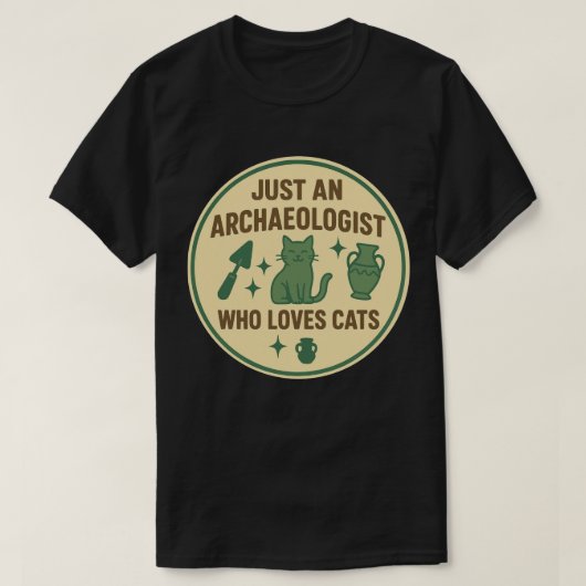 猫好きな考古学者 Tシャツ (デザイン正面)