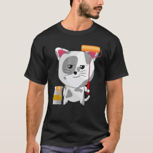 猫好きな芸術家のための面白い猫の絵描きプロフェッショナル Tシャツ