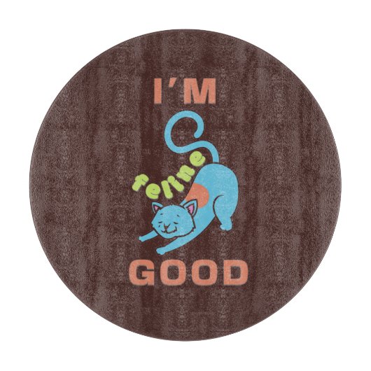 猫好きな青茶色の猫 カッティングボード (正面)