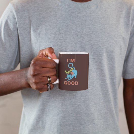 猫好きな青茶色の猫 コーヒーマグカップ