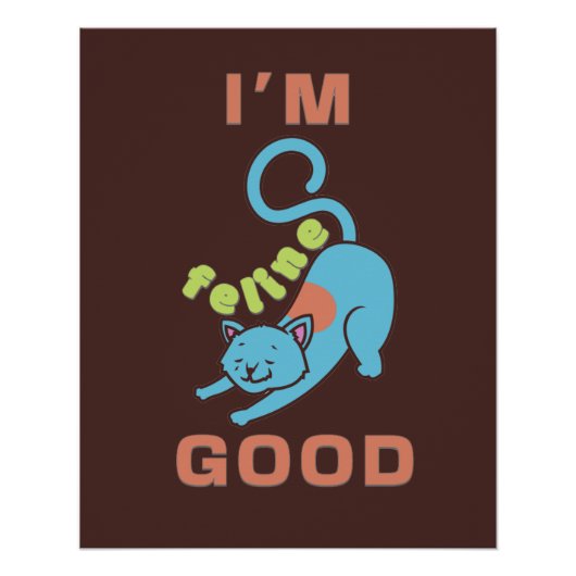 猫好きな青茶色の猫 ポスター (正面)