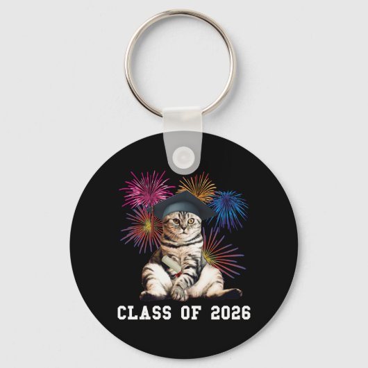 猫好きな2026年卒業生 キーホルダー (正面)