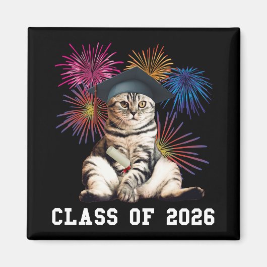 猫好きな2026年卒業生 マグネット (正面)