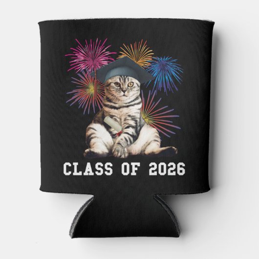 猫好きな2026年卒業生 缶クーラー (正面)