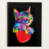 猫好きにはかわいい猫のギフトカラフルアート子猫 プランナー手帳 (正面)