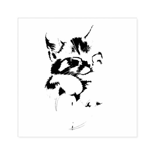 猫好きにはかわいい猫のギフトカラフルアート子猫 ラバースタンプ (インプリント)