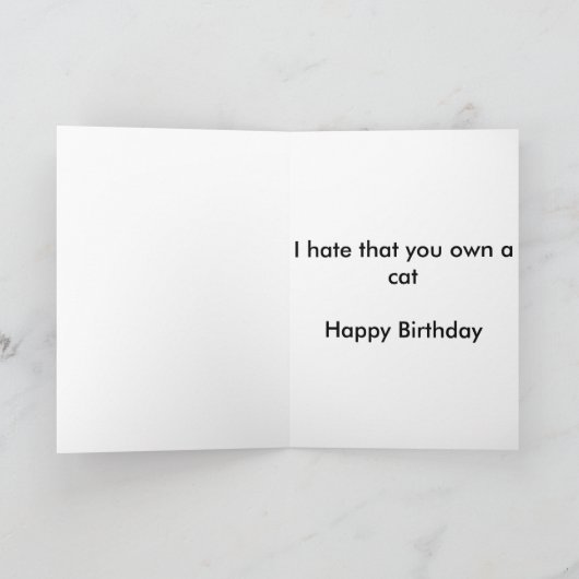 猫好きのおもしろいな誕生日 カード (内部)