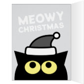 猫好きのおもしろいMeowy Christmasグリーティングカード (内側(左))