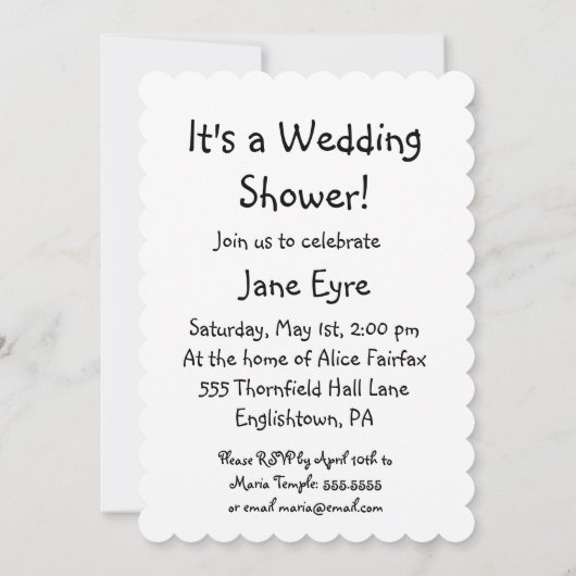 猫好きのためのおもしろいなウェディングシャワーの招待状 招待状 (裏面)