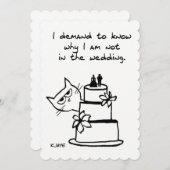 猫好きのためのおもしろいなウェディングシャワーの招待状 招待状 (正面/裏面)